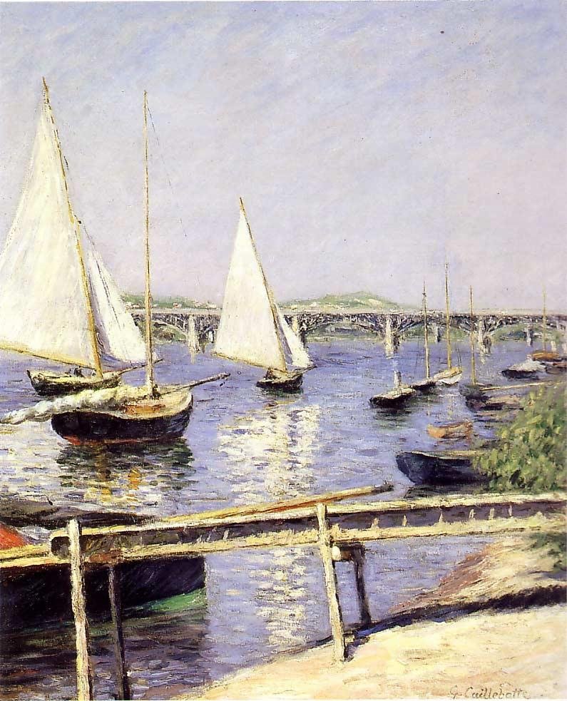 Veleiros em Argenteuil de Gustave Caillebotte