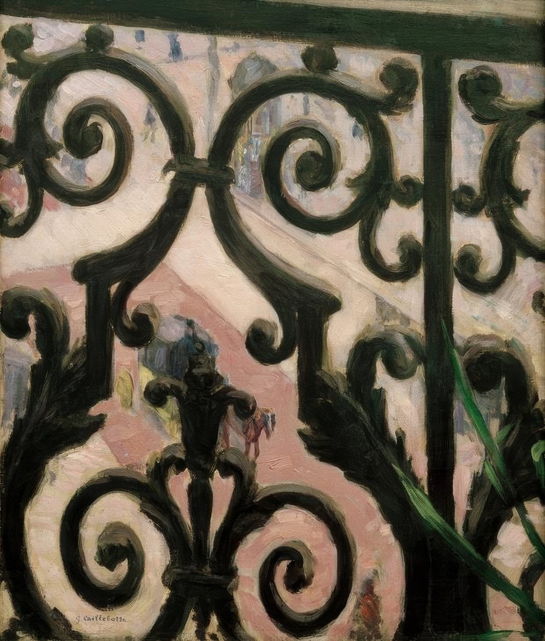 Vista tirada através de uma varanda de Gustave Caillebotte