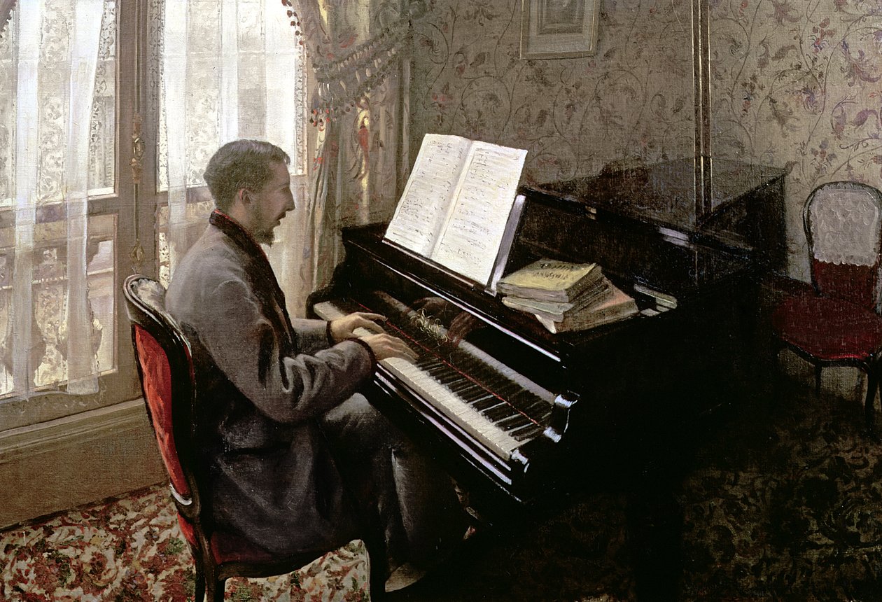 Jovem tocando piano, 1876 de Gustave Caillebotte