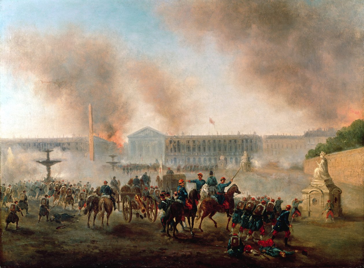Batalha na Place de la Concorde, 1871 de Gustave Clarence Rodolphe Boulanger
