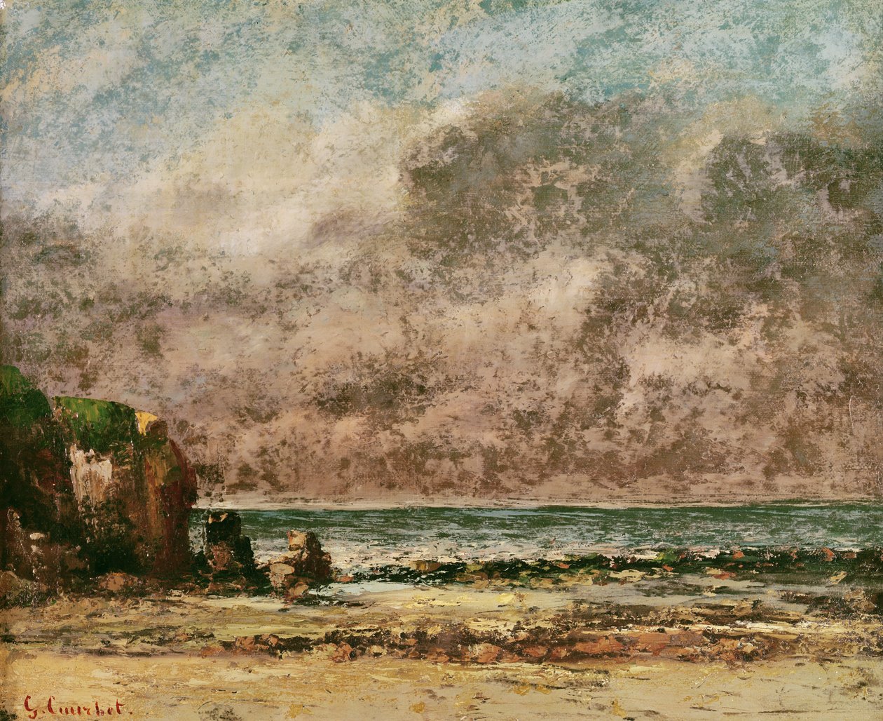 Um Seascape Calmo de Gustave Courbet