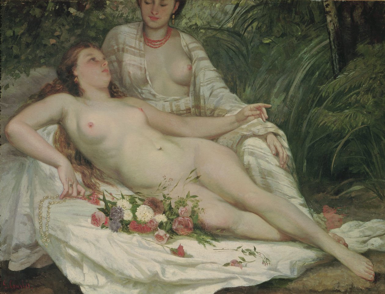 Banhistas ou duas mulheres nuas de Gustave Courbet