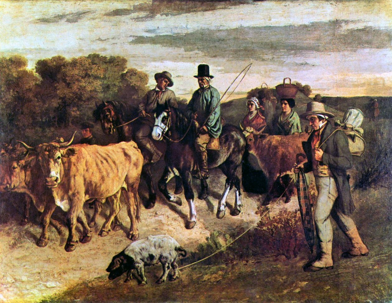 Agricultores de Flagey no retorno do mercado de Gustave Courbet