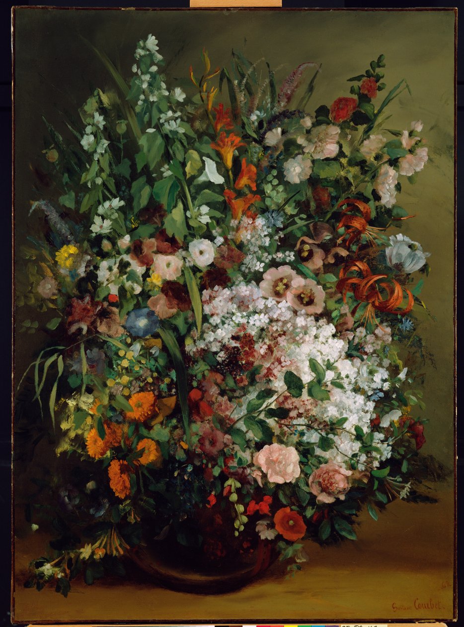 Buquê de flores em um vaso de Gustave Courbet