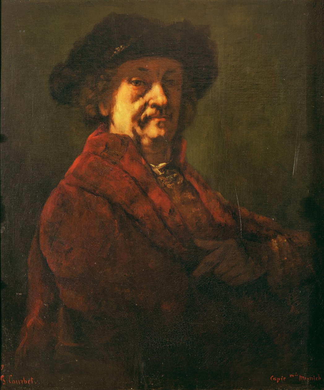 Cópia de um autorretrato de Rembrandt, 1869 de Gustave Courbet