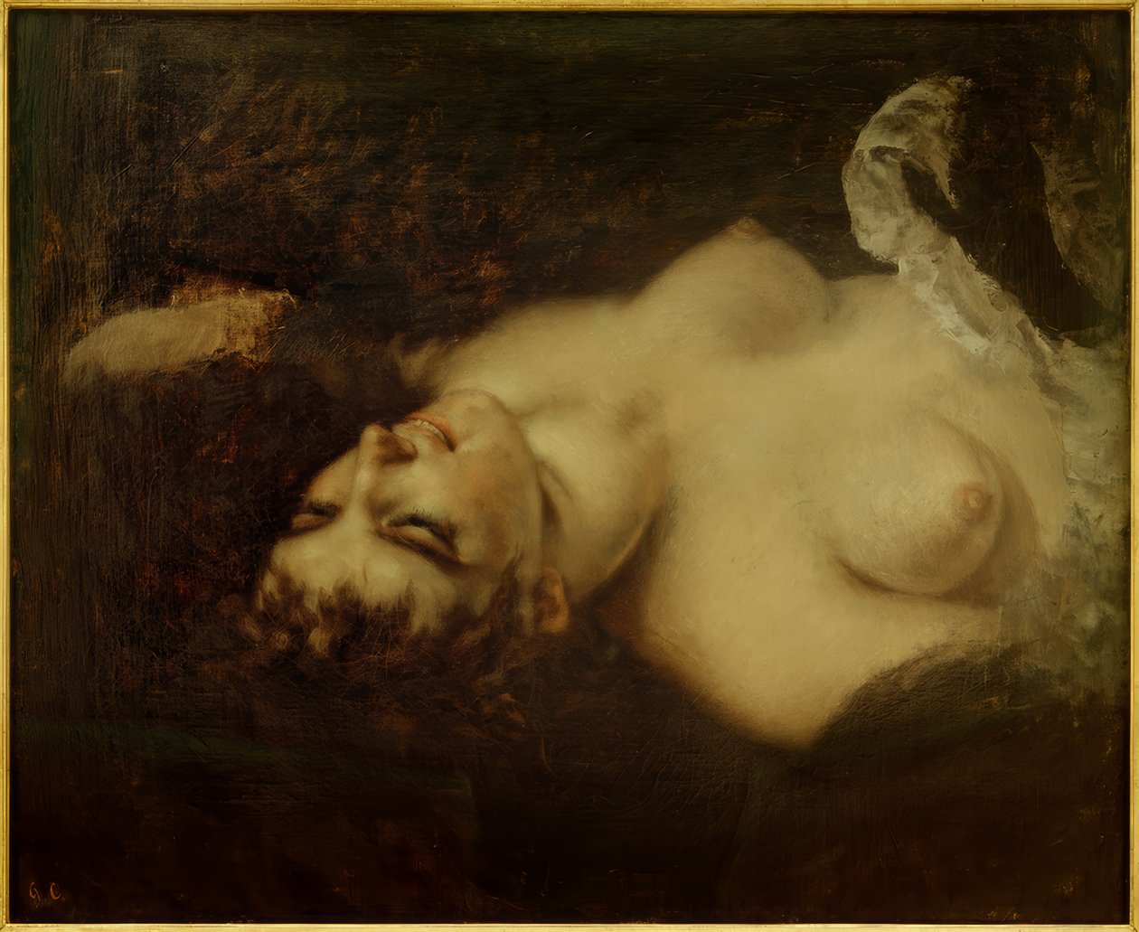 Mulher nua, estudo para "Mulher com papagaio" de Gustave Courbet
