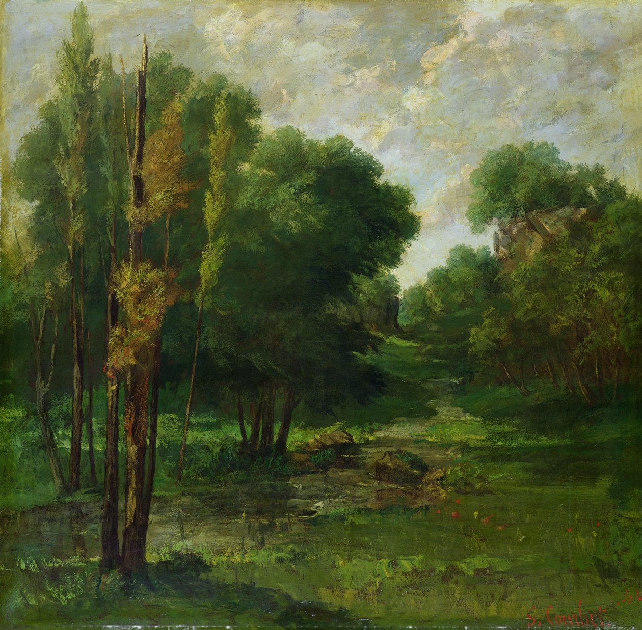 Paisagem da floresta, 1864 de Gustave Courbet