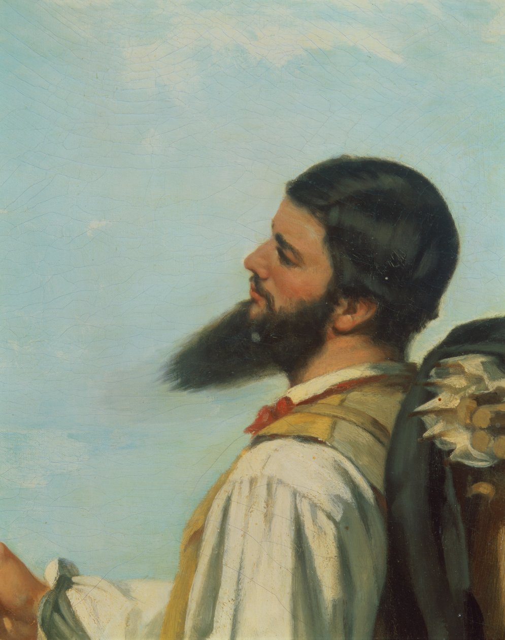 The Meeting or Hello Mr.Courbet, (detalhe de cabeça e ombros) de Gustave Courbet