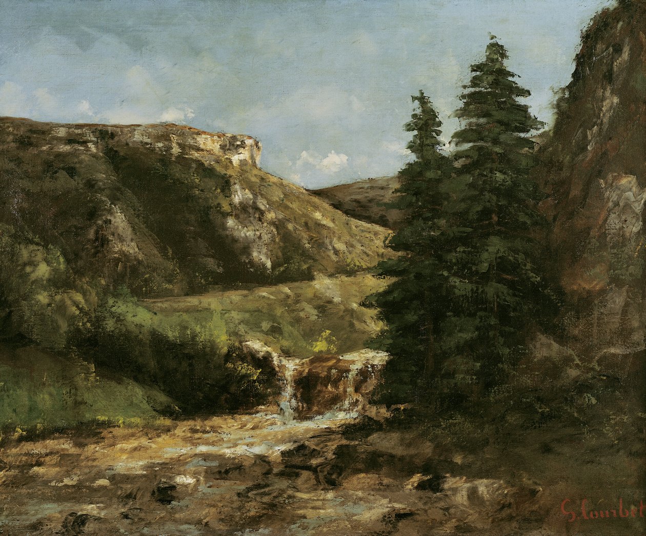 Paisagem perto de Ornans, c.1858 de Gustave Courbet