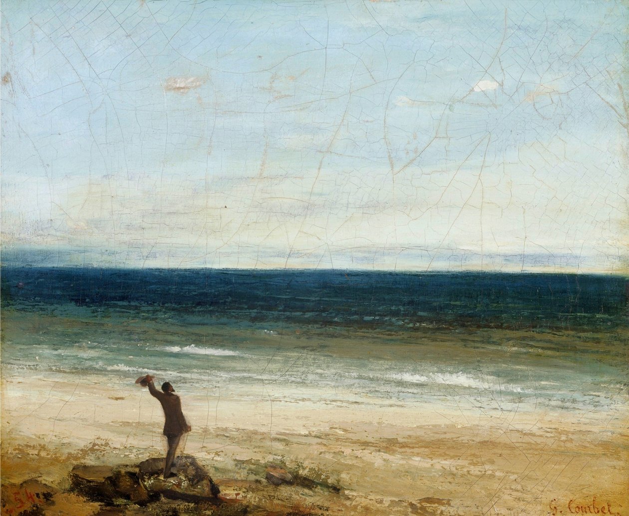 O litoral em Palavas de Gustave Courbet