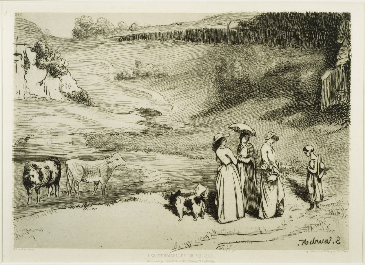 The Village Girls de Gustave Courbet
