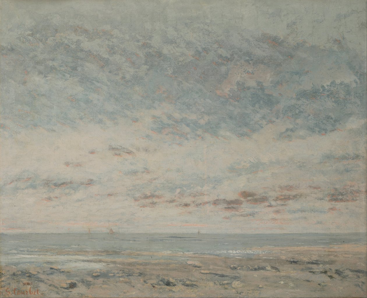 Maré baixa em Trouville de Gustave Courbet