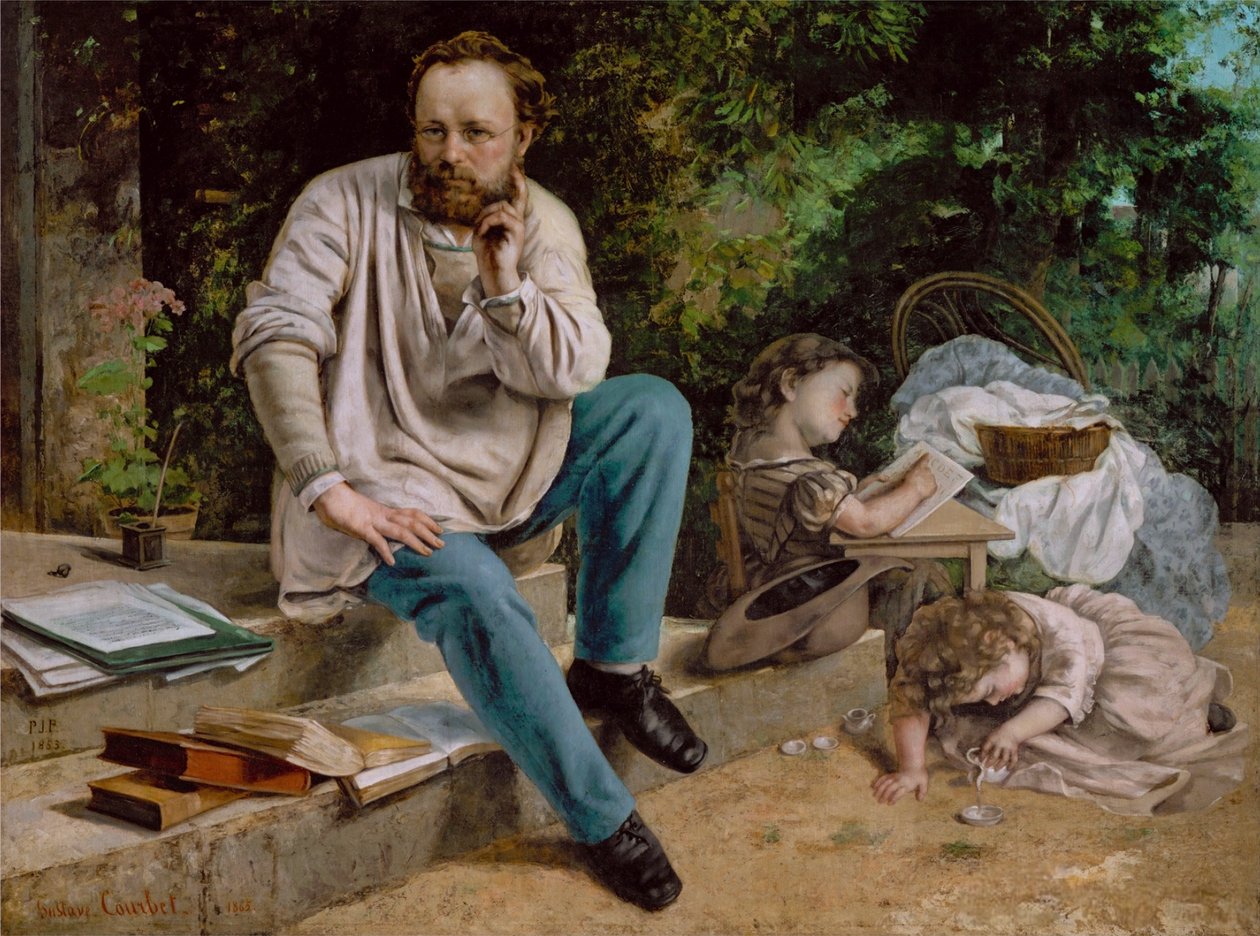 Pierre-Joseph Proudhon e seus filhos de Gustave Courbet