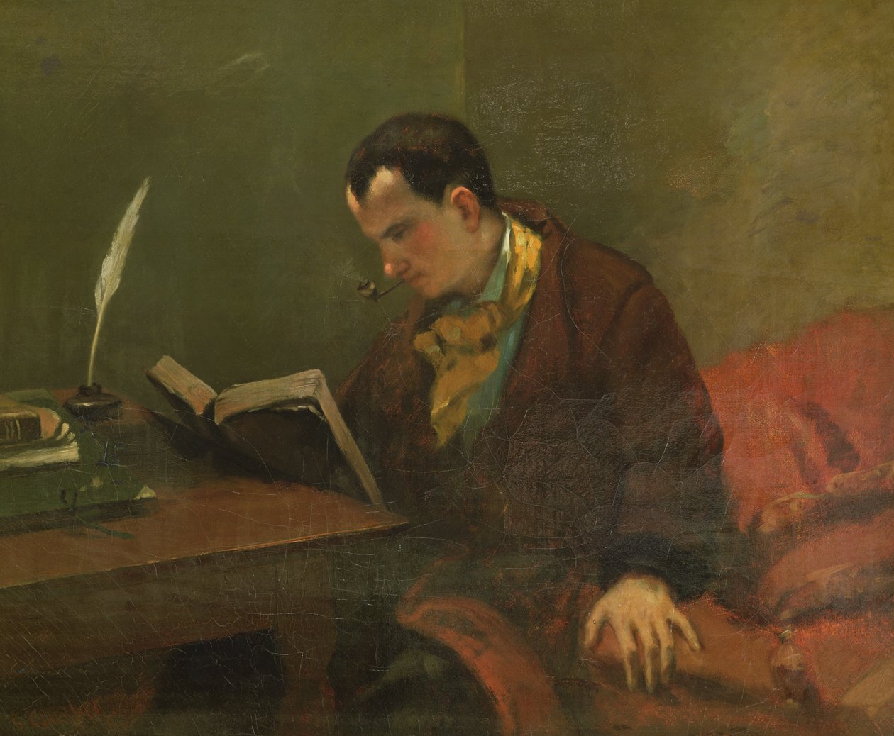 Retrato de Charles Baudelaire (1821-67) 1847 de Gustave Courbet