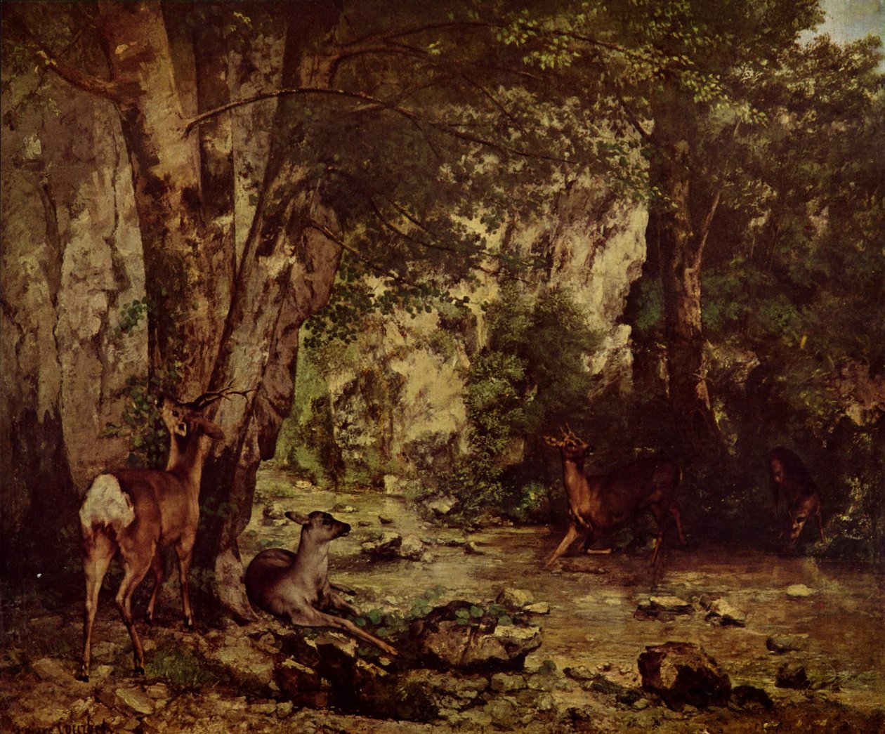 Roebuck na floresta de Gustave Courbet
