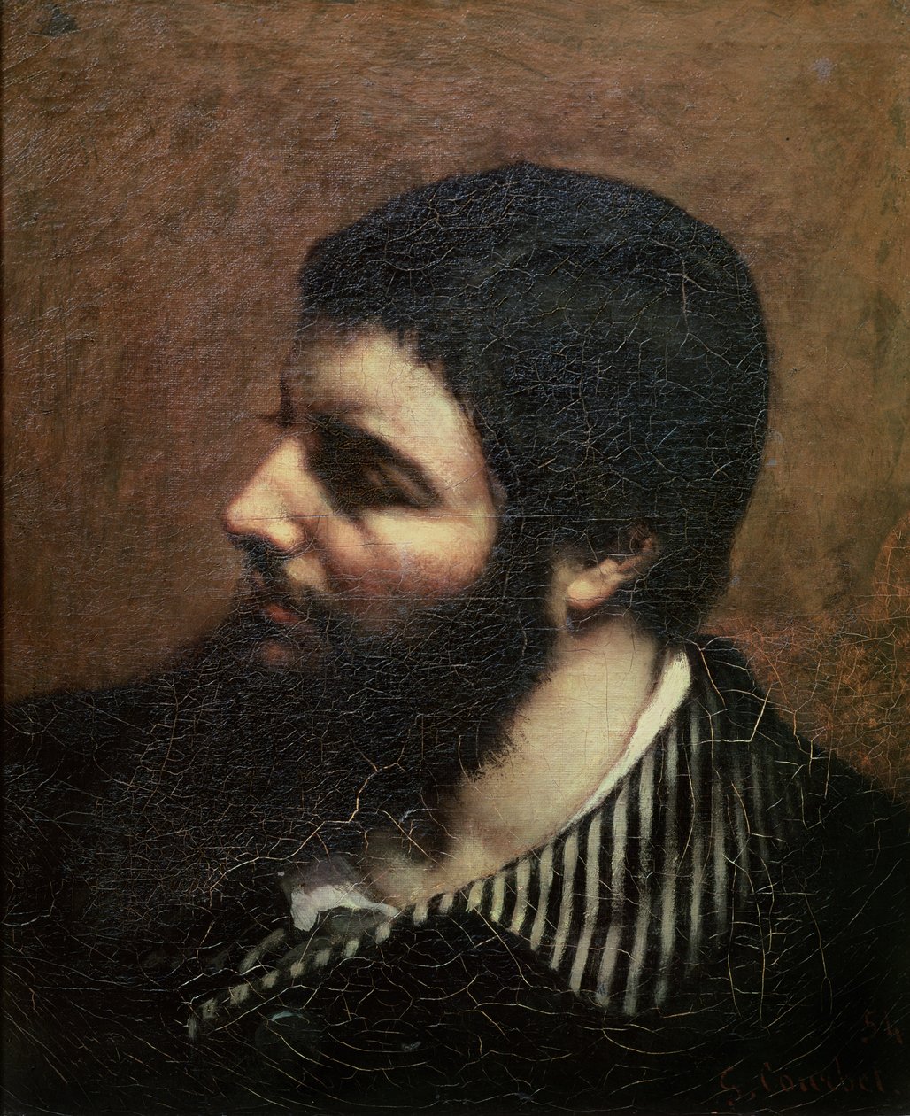 Auto-retrato com colarinho listrado de Gustave Courbet