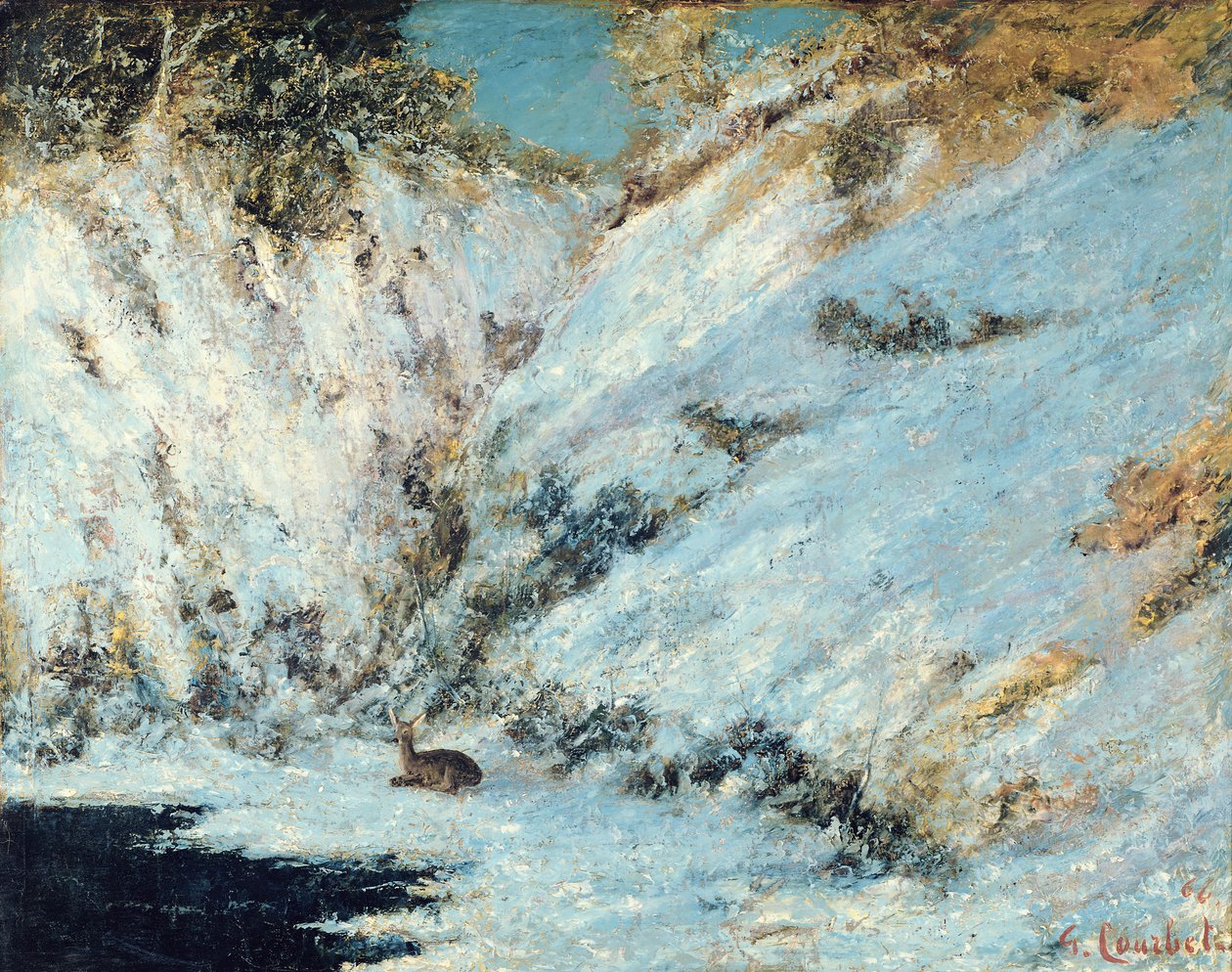 Paisagem nevada, 1866 de Gustave Courbet