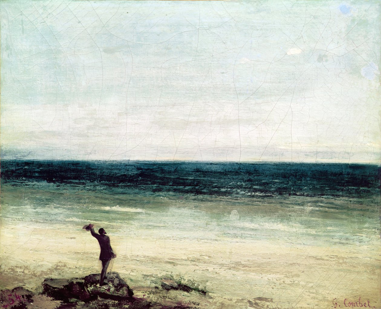 O artista à beira-mar em Palavas de Gustave Courbet