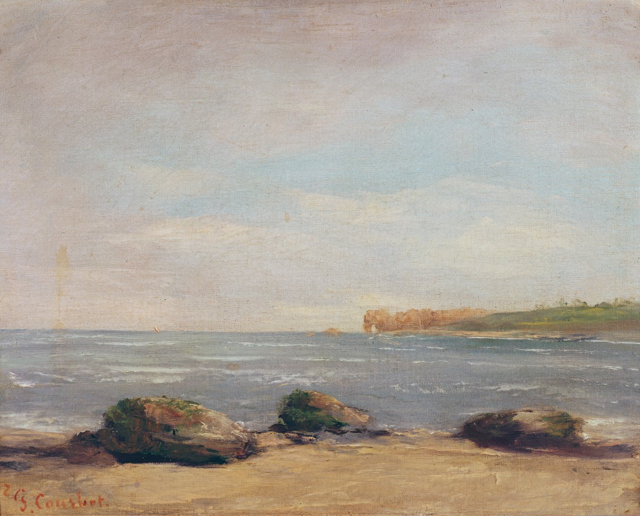 A praia de Etretat, 1872 de Gustave Courbet
