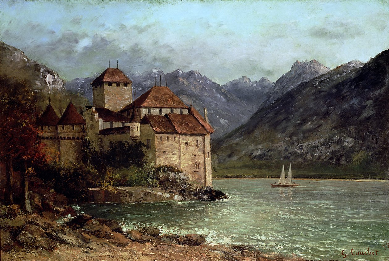 O Chateau de Chillon, 1875 de Gustave Courbet