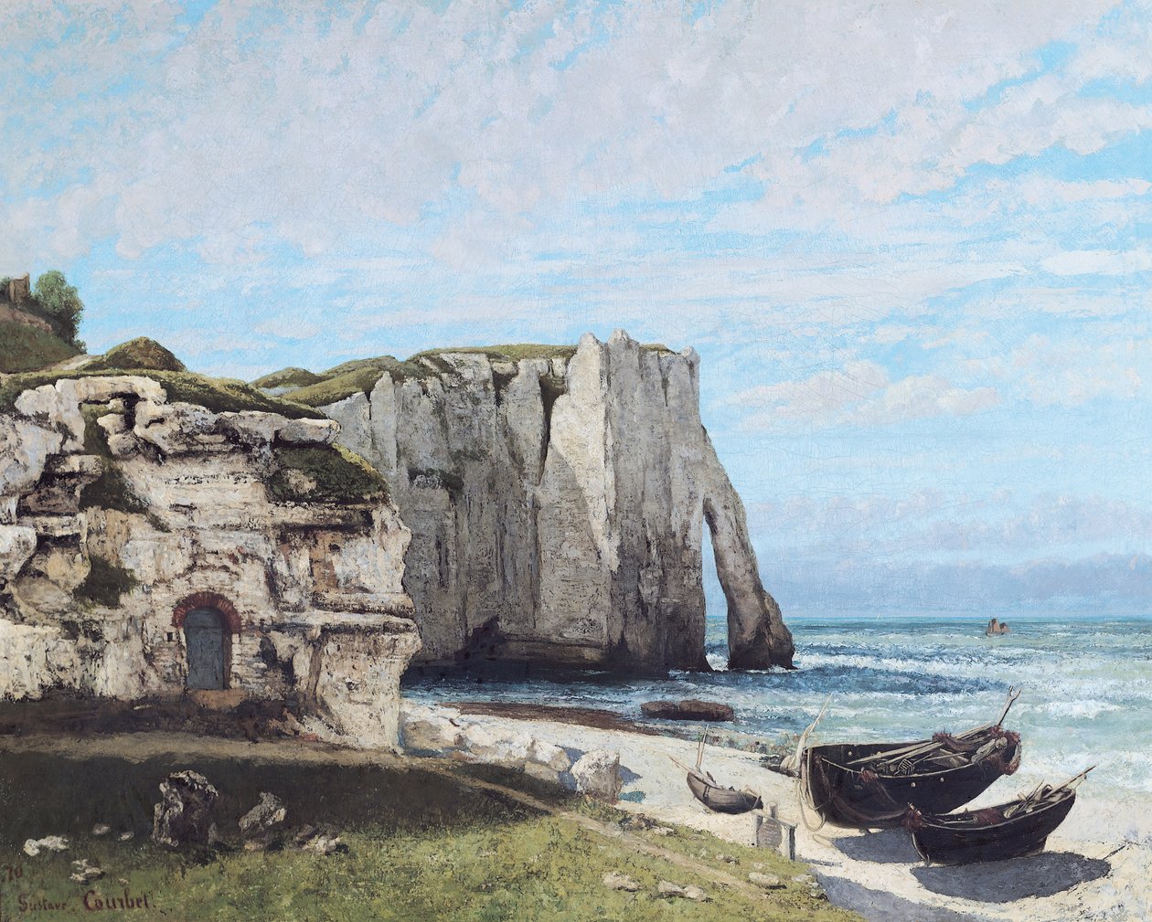 Os penhascos em Etretat após a tempestade, 1870 de Gustave Courbet