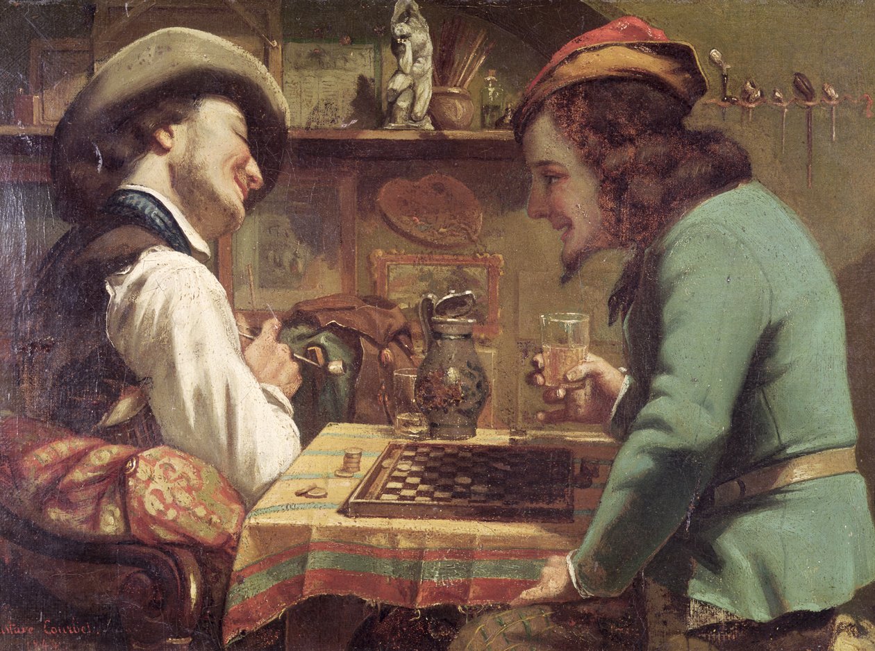 O jogo de damas, 1844 de Gustave Courbet