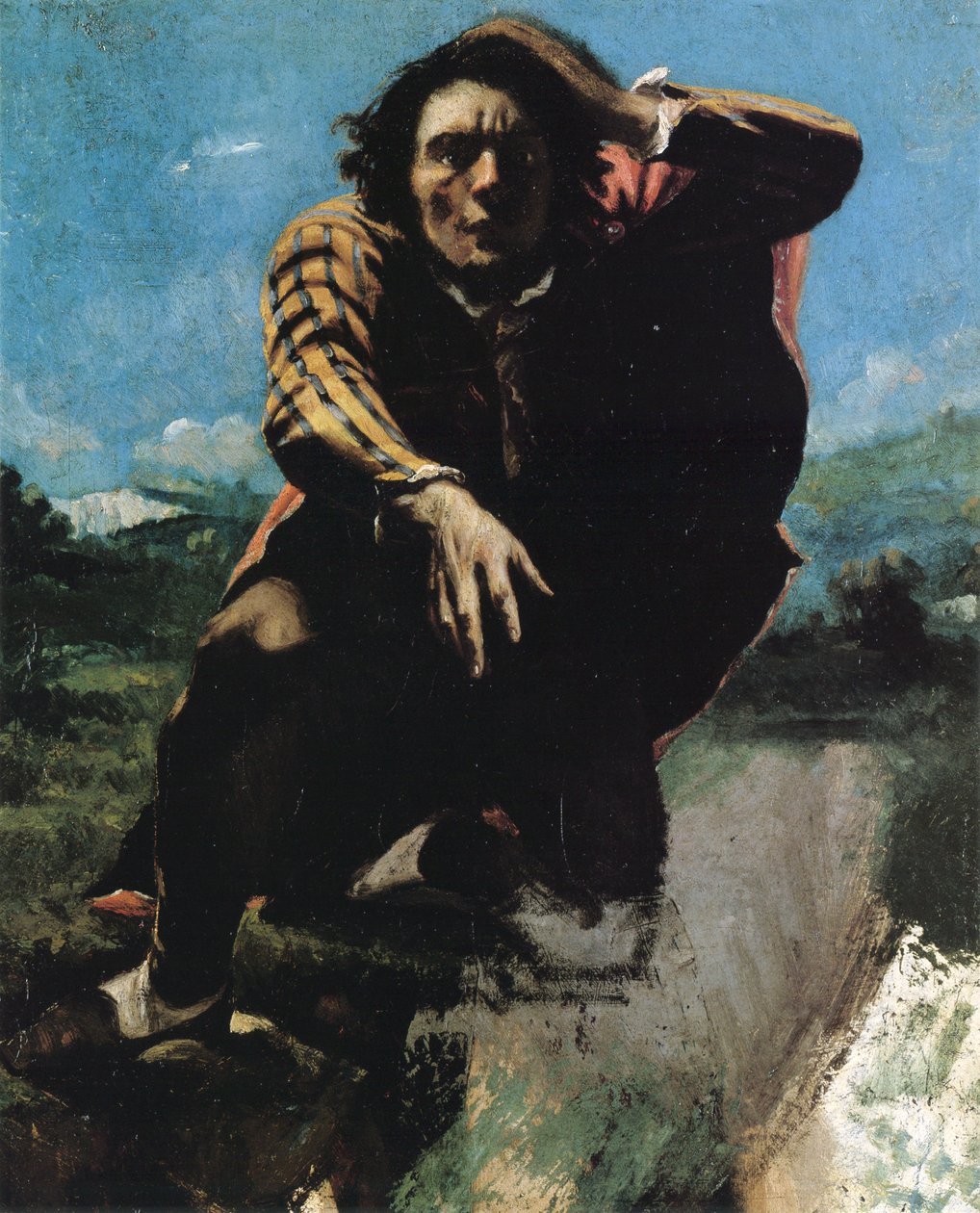 O homem feito louco com medo de Gustave Courbet