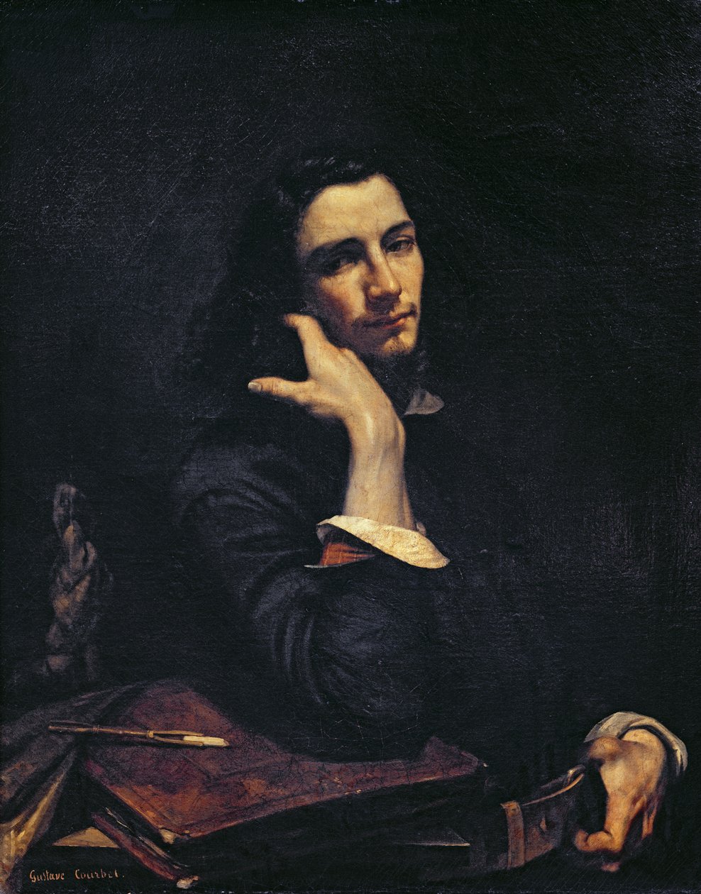 O homem com o cinto de couro. Retrato do Artista, c.1846 de Gustave Courbet