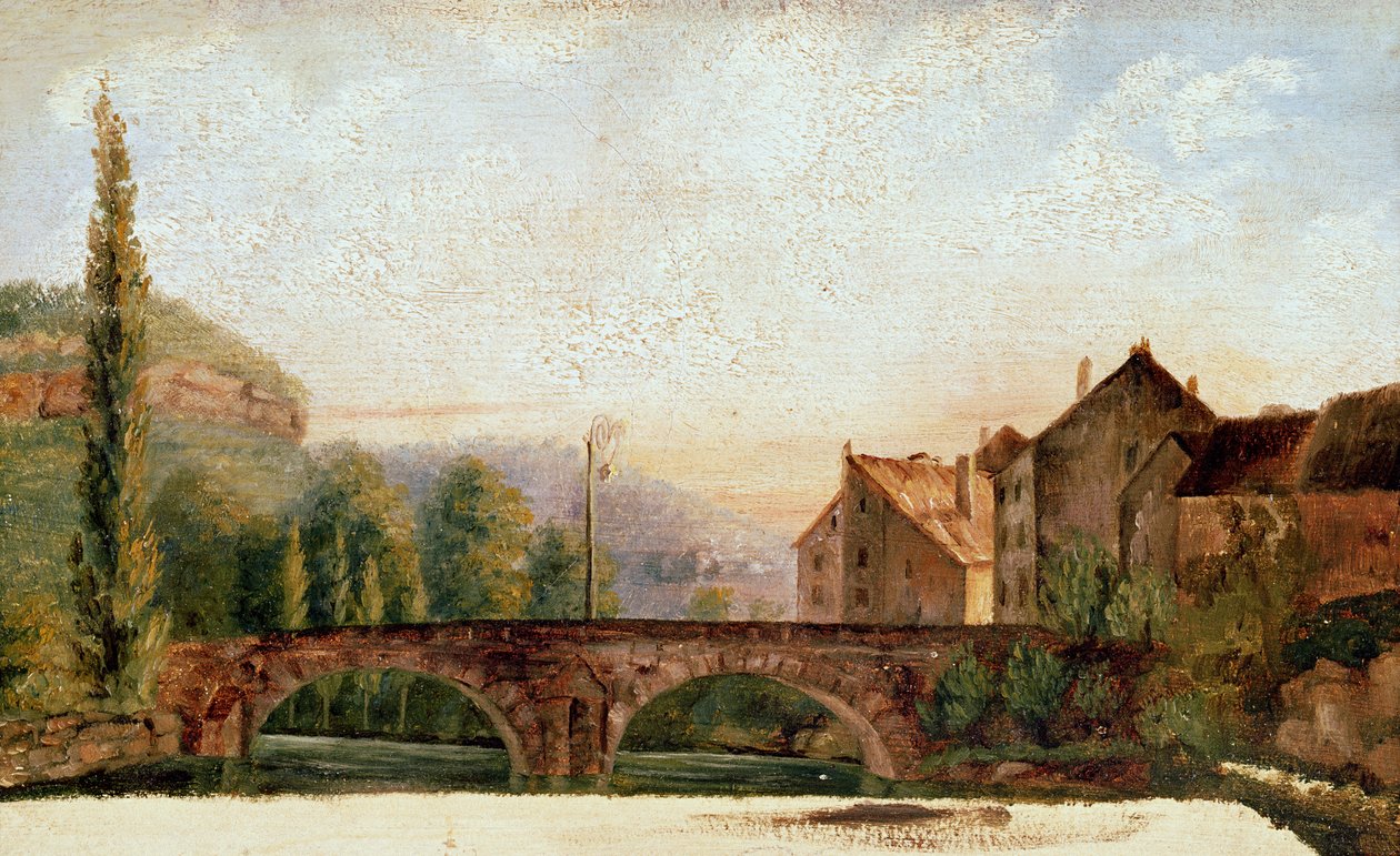 O Pont de Nahin em Ornans, c.1837 de Gustave Courbet