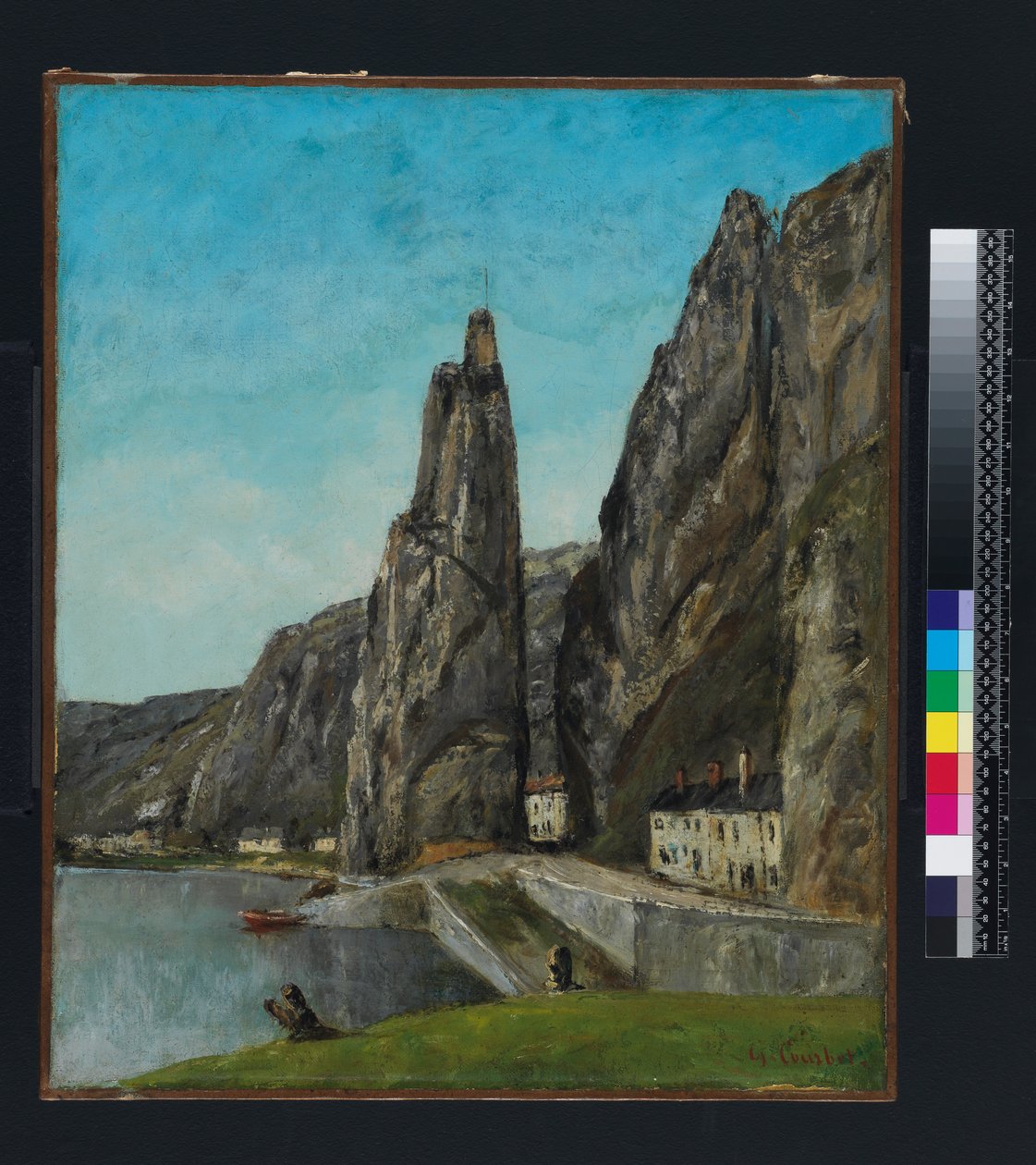 A rocha em Bayard, Dinant, Bélgica, c.1856 de Gustave Courbet