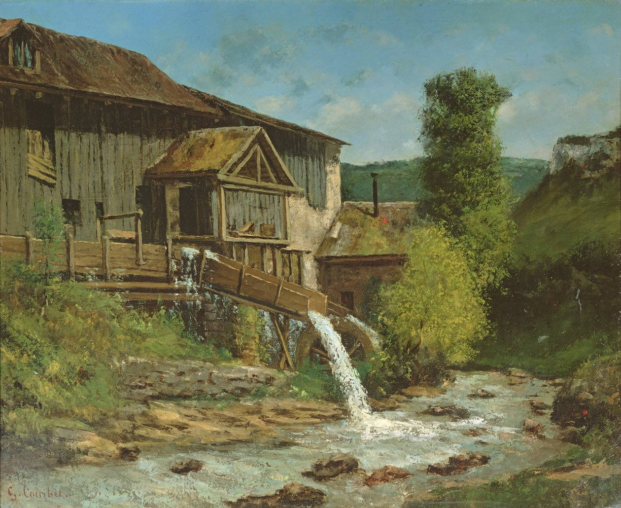 A serraria no rio Gauffre de Gustave Courbet