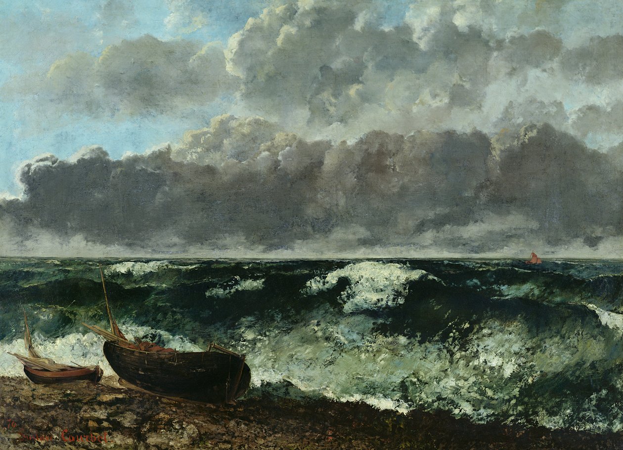 O mar tempestuoso ou, a onda, 1870 de Gustave Courbet