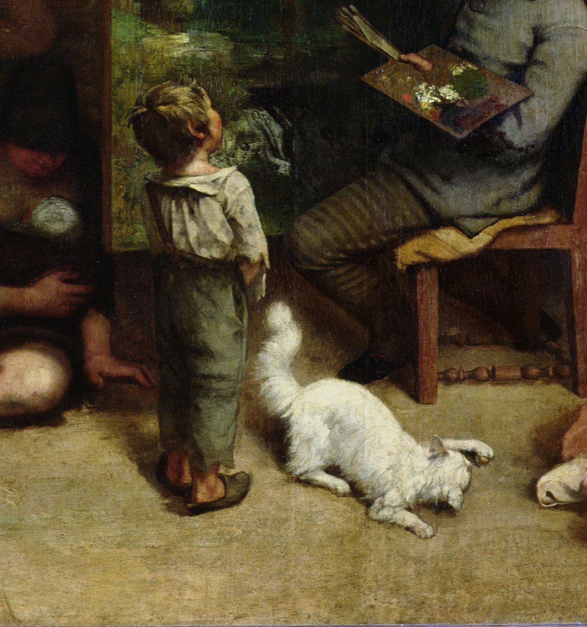 O estúdio do pintor, uma alegoria real, 1855 (detalhe de 19190) de Gustave Courbet