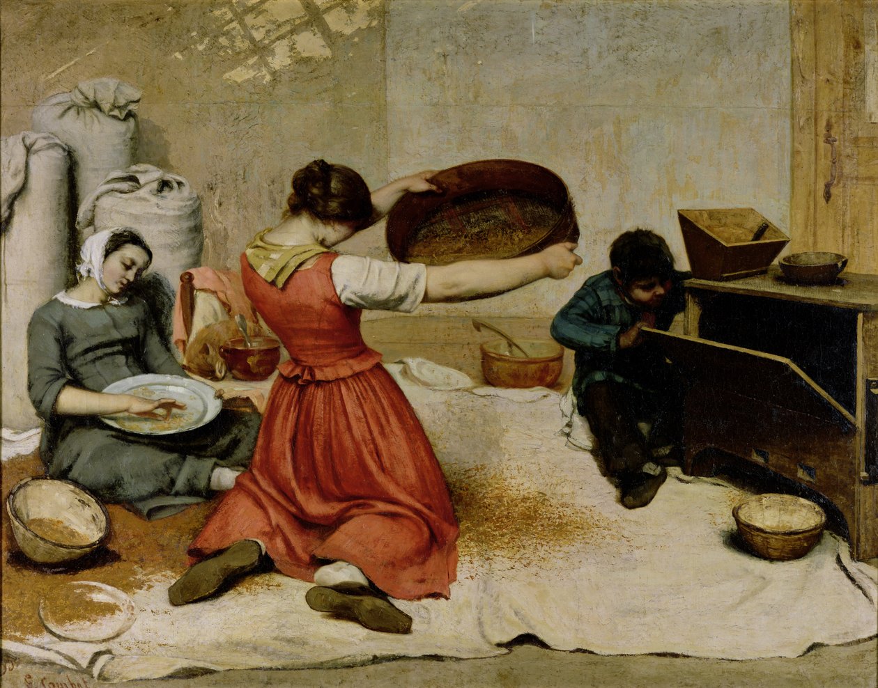 As Winnowers, 1855 de Gustave Courbet
