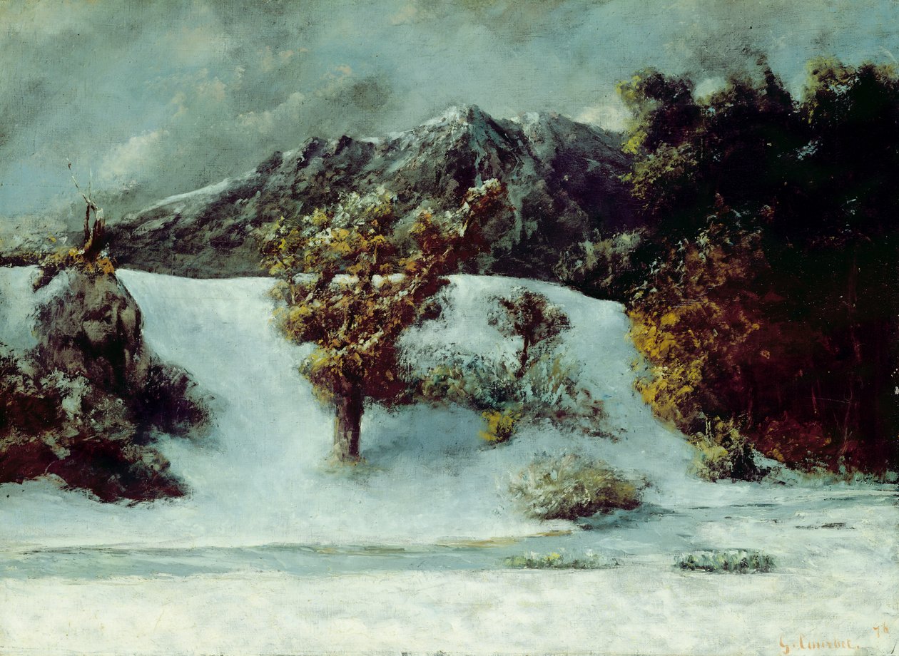 Paisagem de inverno com os dentes Du Midi, 1876 de Gustave Courbet