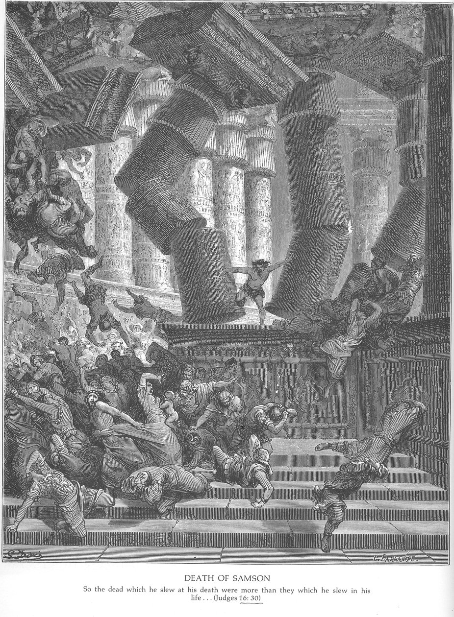 Gustave Dore. A morte de Sansão de Gustave Dore