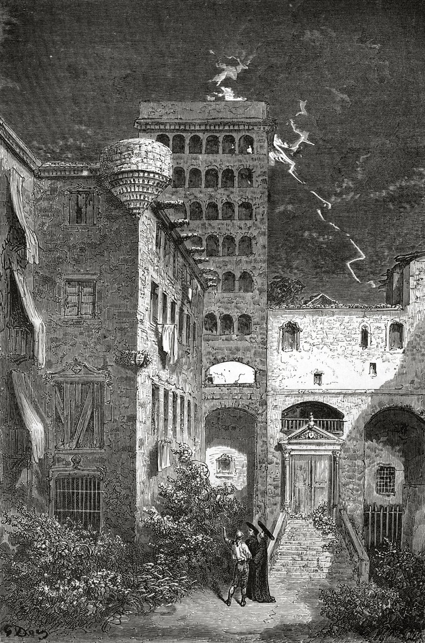 Prisão de Inquisição de Barcelona, ilustração da revista &39;The World Tour&39;, 1862 de Gustave Dore