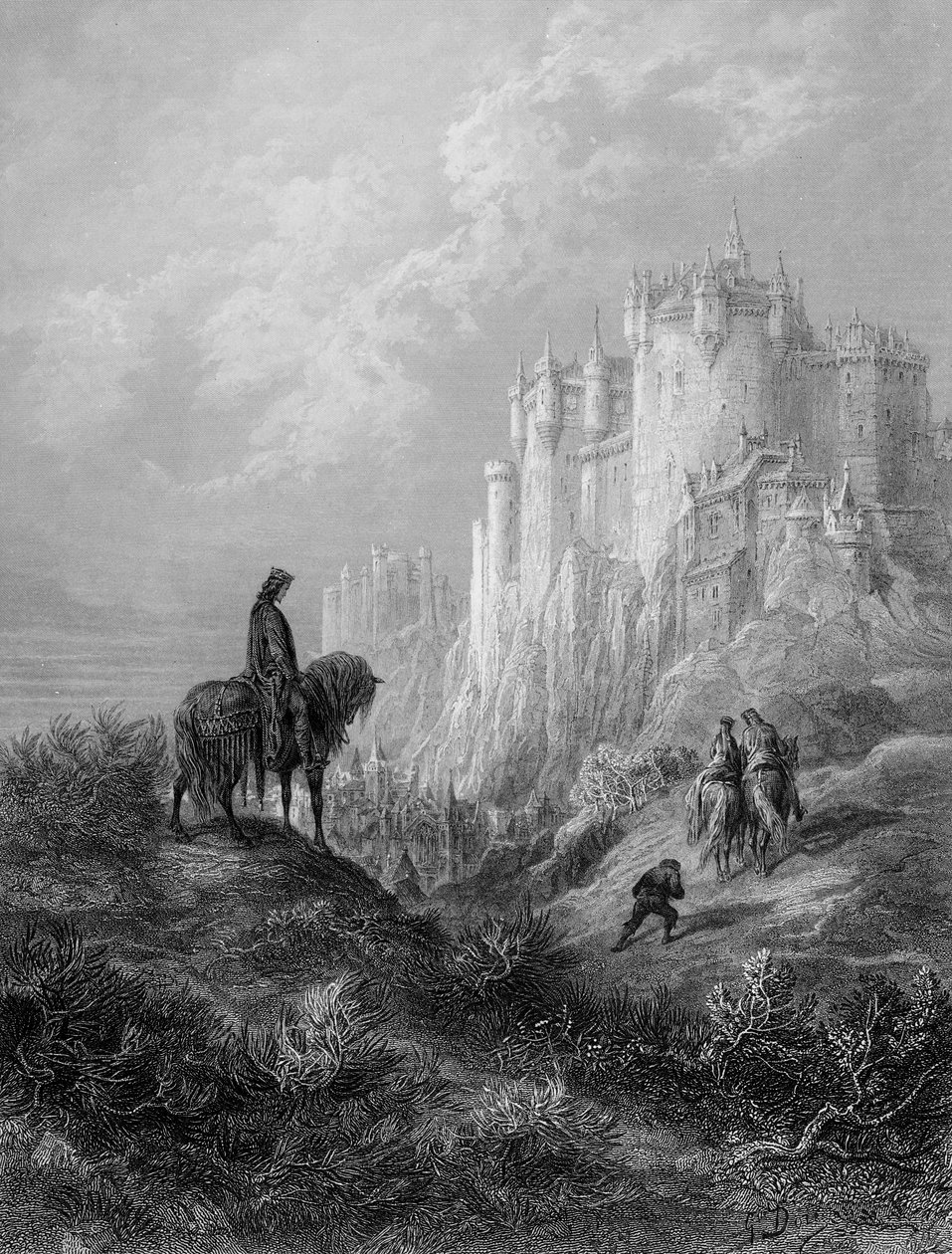 Camelot, ilustração de &39;idílios do rei&39; por Alfred Tennyson de Gustave Dore