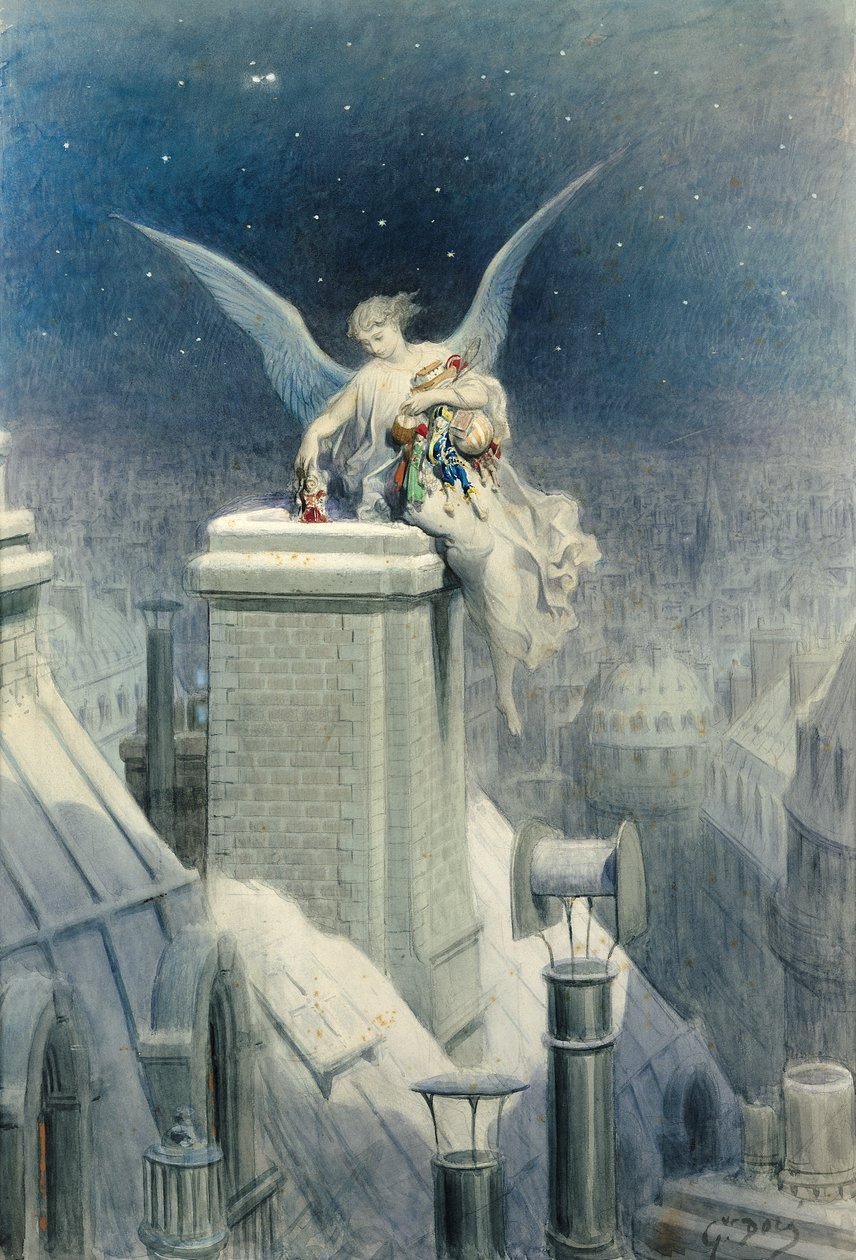 Véspera de Natal (wc e guache sobre papel) de Gustave Dore