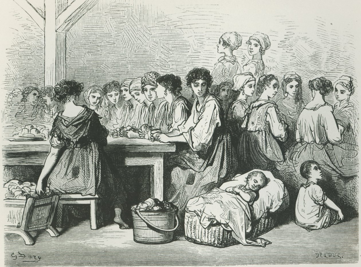 Fabricantes do charuto em Sevilha, de &39;L&39;Espagne&39; por Baron Ch. Davillier, publicado em Paris, 1874 de Gustave Dore