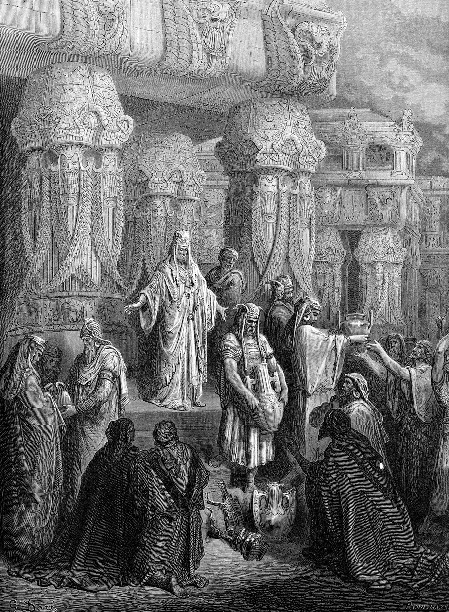 Ciro restaura os vasos para o templo. - Bíblia de Gustave Dore