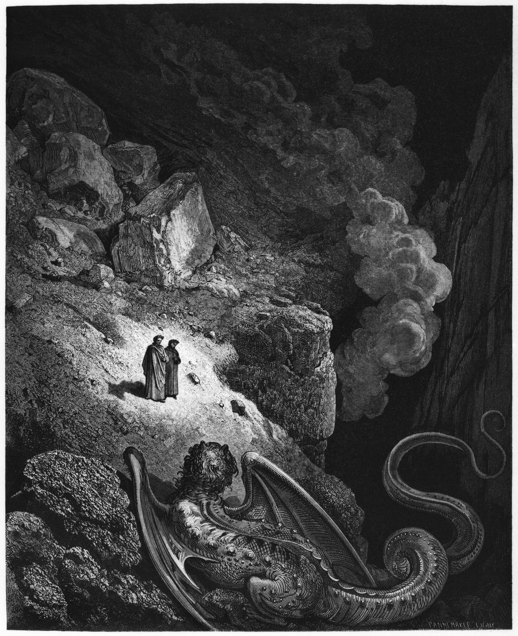 Ilustração de &39;A Divina Comédia&39; (Inferno) de Dante Alighieri (1265-1321) Paris, publicada em 1885 de Gustave Dore
