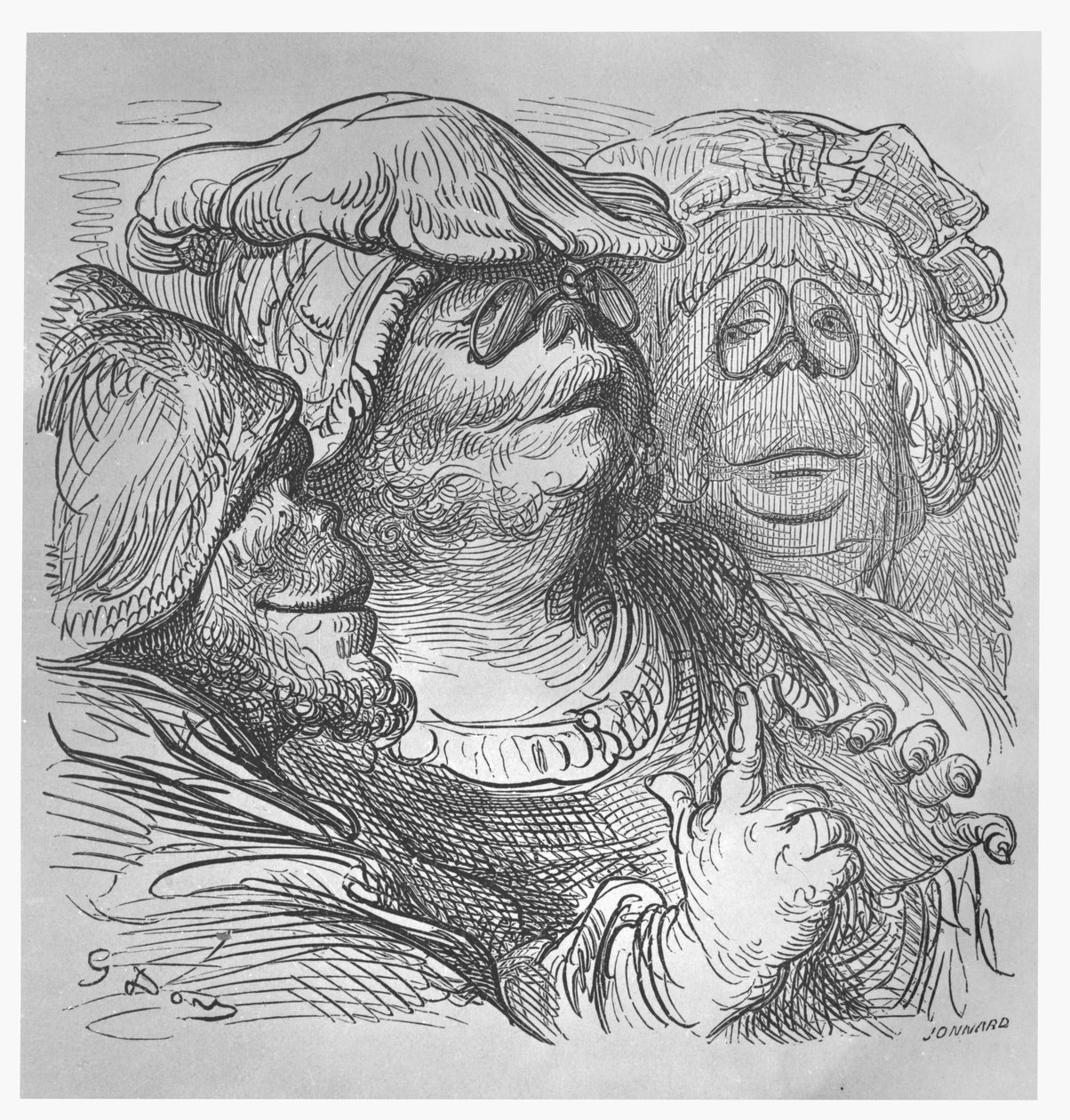 Habitantes da ilha de Ennasin, ilustração de &39;Gargantua e Pantagruel&39;, de François Rabelais de Gustave Dore