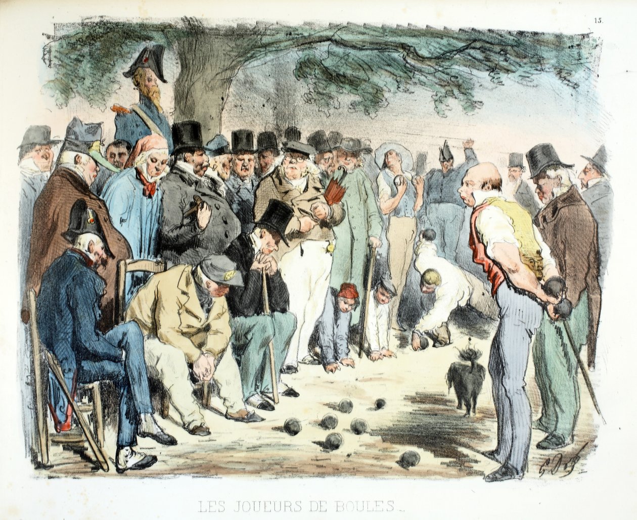 Os jogadores de bolas, os diferentes públicos de Paris, 1854 de Gustave Dore