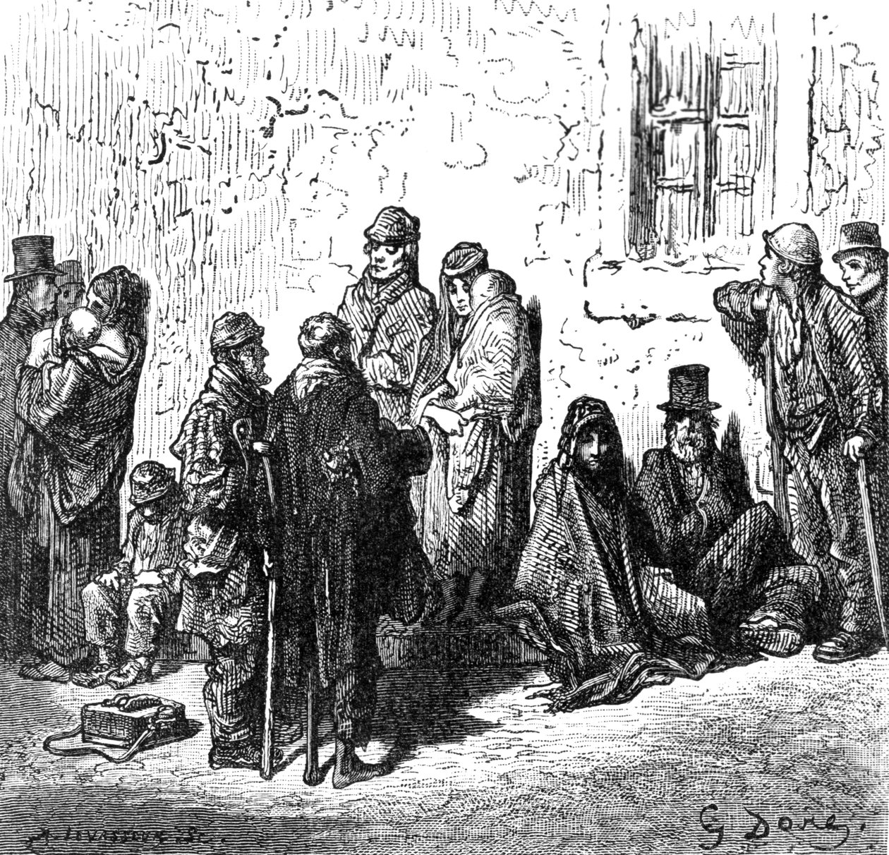 Les Miserables, de &39;Londres, uma peregrinação&39; de William Blanchard Jerrold, 1872 de Gustave Dore