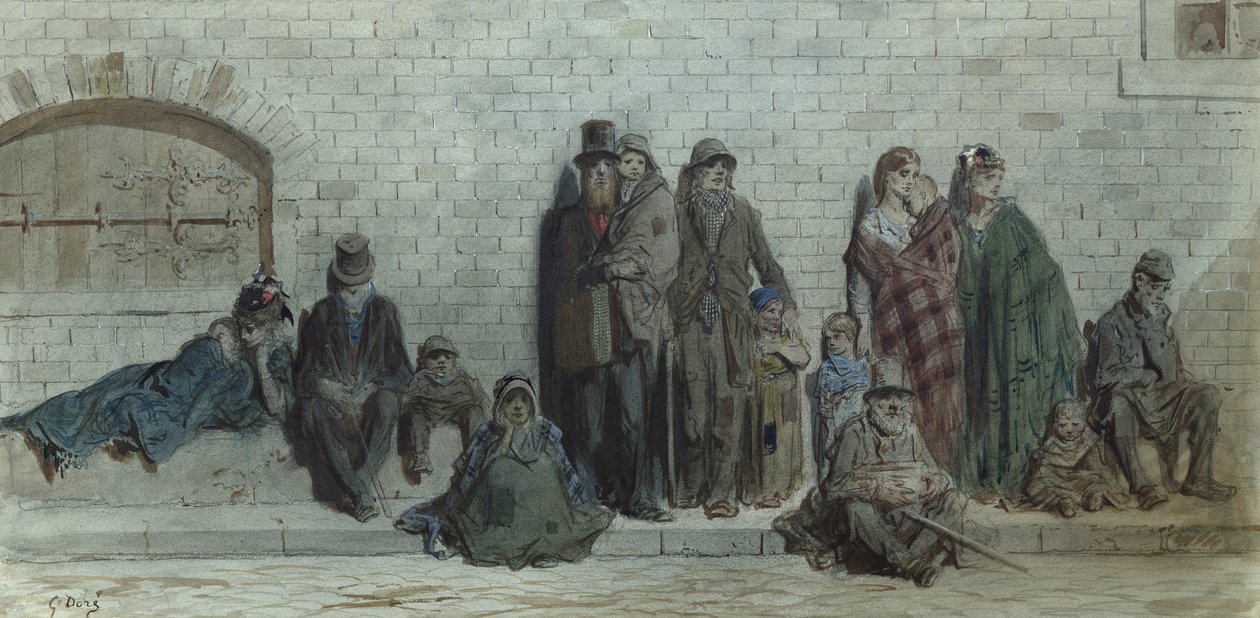 London Street Scene, c.1868-72 (wc e guache sobre papel) de Gustave Dore