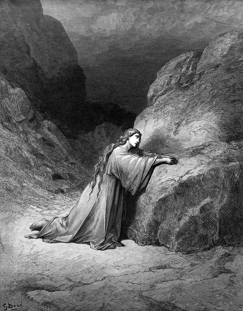 Maria Madalena, a pecadora arrependida - Bíblia de Gustave Dore