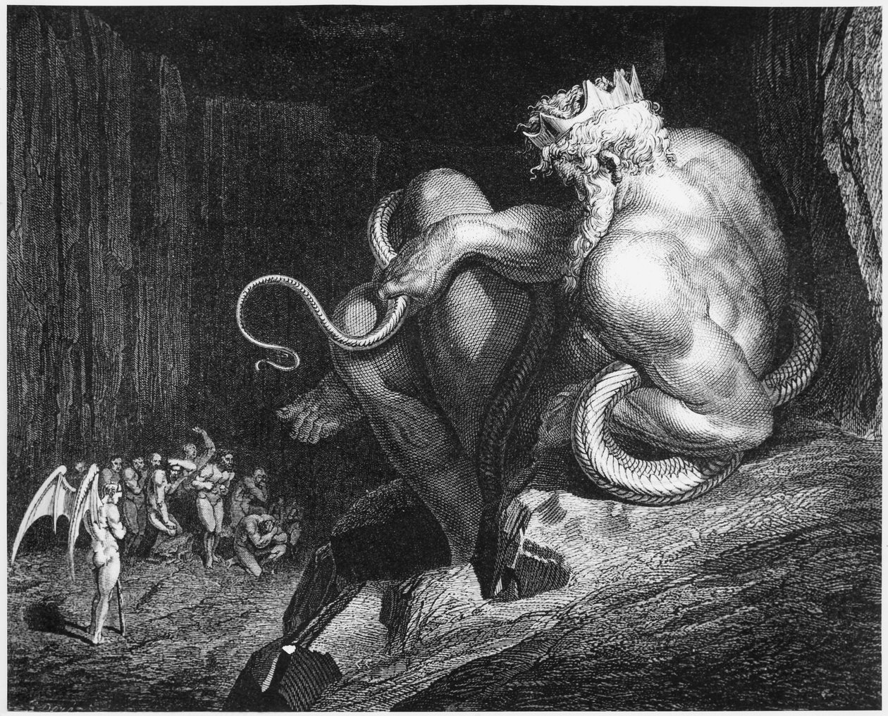 Minos, rei de Creta, ilustração de &39;A Divina Comédia&39; (Inferno) por Dante Alighieri (1265-1321) de Gustave Dore