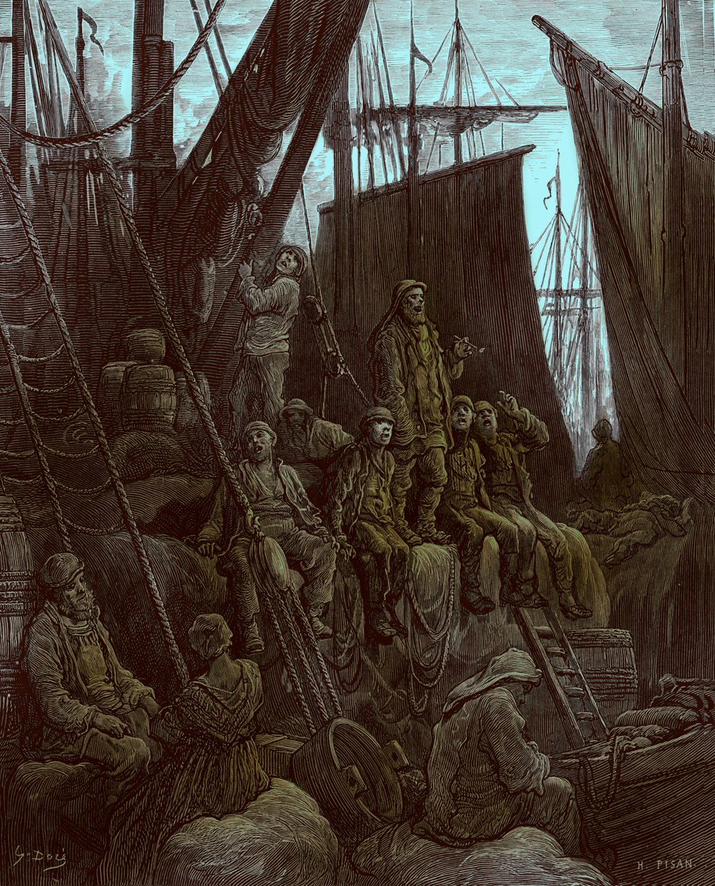 Fora do Billingsgate por Gustave Doré de Gustave Dore