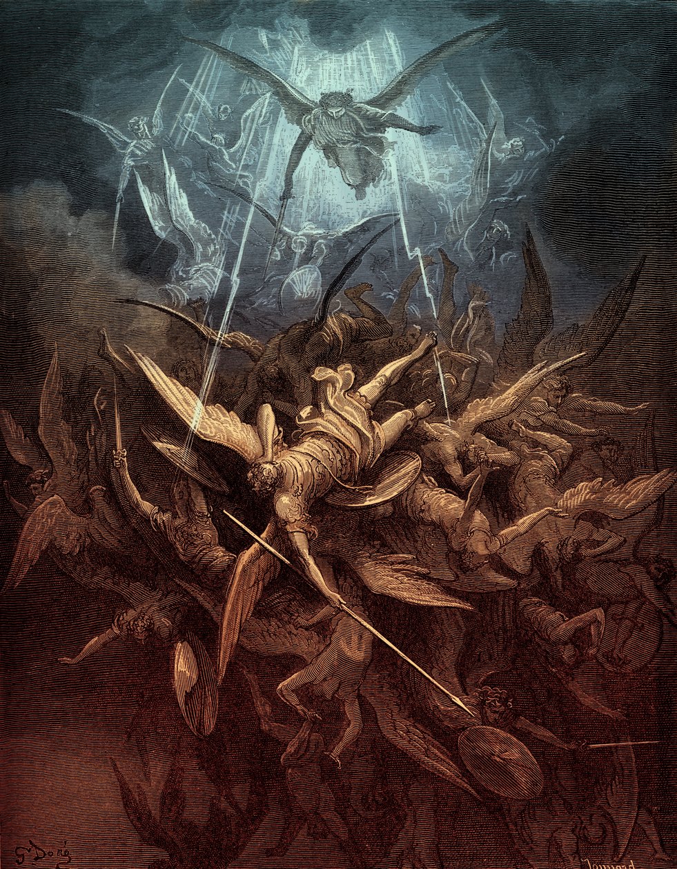 Paraíso perdido: Queda dos anjos rebeldes de Gustave Dore